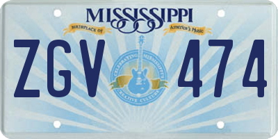 MS license plate ZGV474