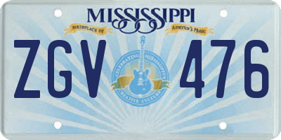 MS license plate ZGV476