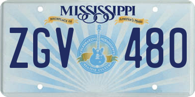 MS license plate ZGV480