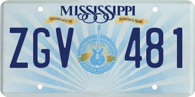 MS license plate ZGV481