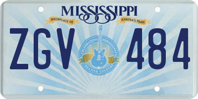 MS license plate ZGV484