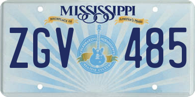 MS license plate ZGV485