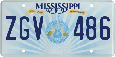 MS license plate ZGV486
