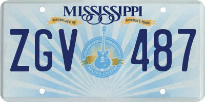 MS license plate ZGV487
