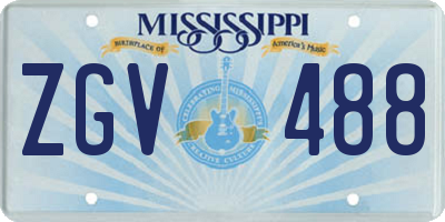 MS license plate ZGV488