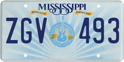 MS license plate ZGV493