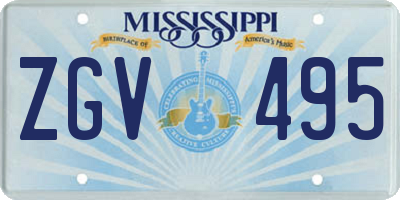 MS license plate ZGV495