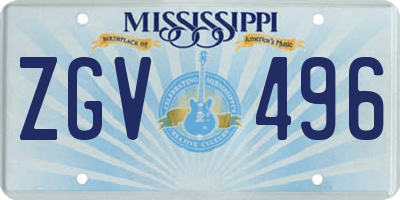 MS license plate ZGV496