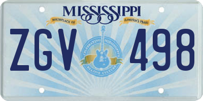 MS license plate ZGV498