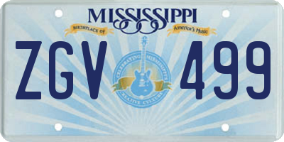 MS license plate ZGV499