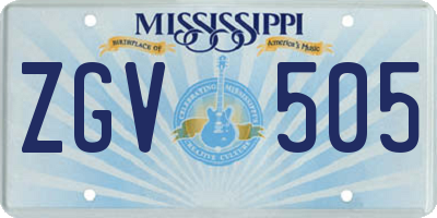 MS license plate ZGV505