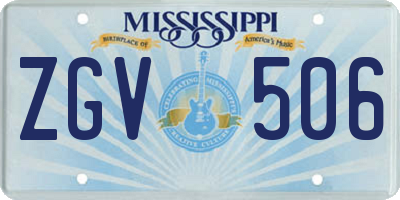 MS license plate ZGV506