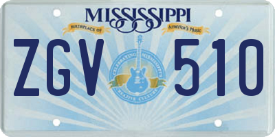 MS license plate ZGV510
