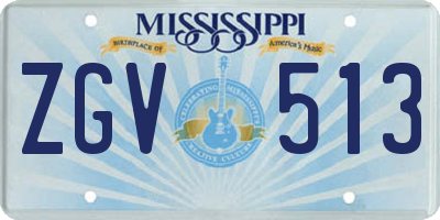 MS license plate ZGV513