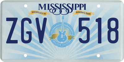 MS license plate ZGV518