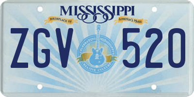 MS license plate ZGV520