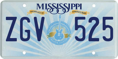 MS license plate ZGV525