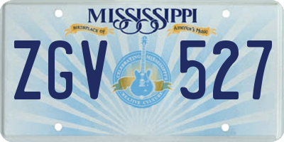 MS license plate ZGV527
