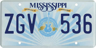 MS license plate ZGV536