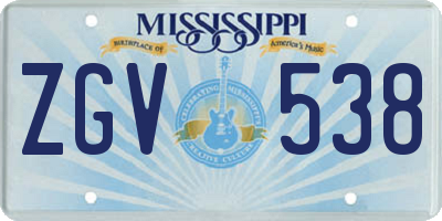 MS license plate ZGV538