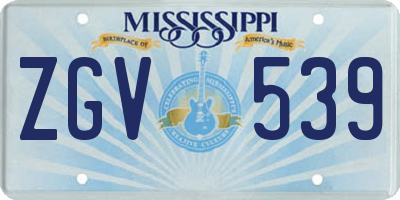 MS license plate ZGV539