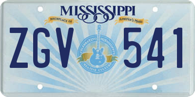 MS license plate ZGV541