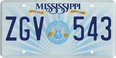MS license plate ZGV543