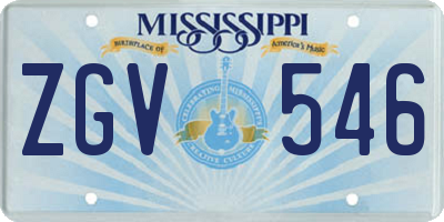 MS license plate ZGV546