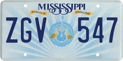 MS license plate ZGV547
