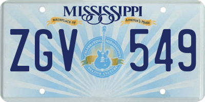 MS license plate ZGV549