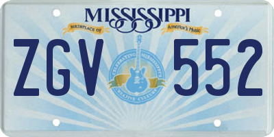MS license plate ZGV552