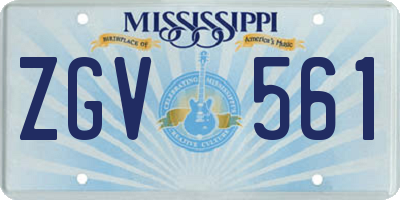 MS license plate ZGV561