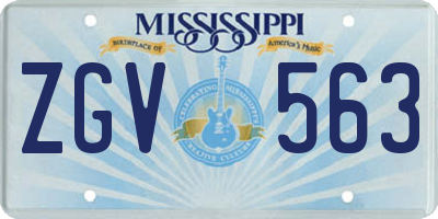 MS license plate ZGV563
