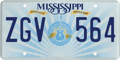 MS license plate ZGV564