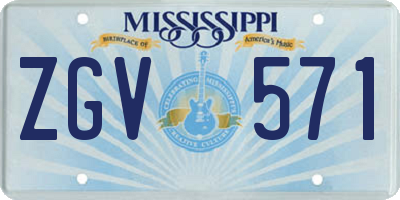MS license plate ZGV571