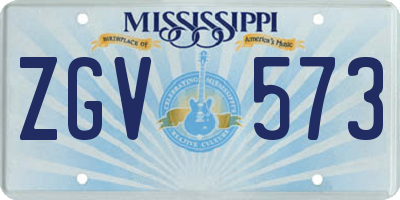 MS license plate ZGV573