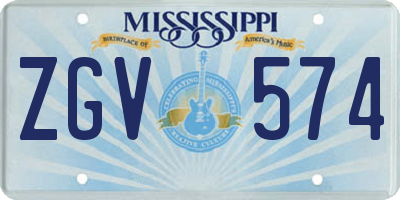 MS license plate ZGV574