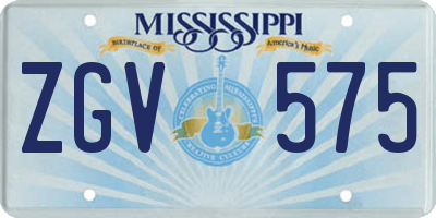 MS license plate ZGV575