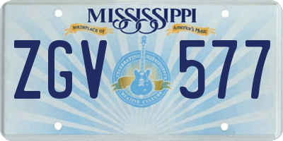 MS license plate ZGV577