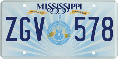 MS license plate ZGV578