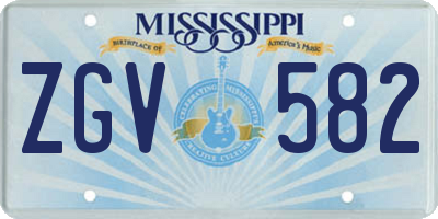 MS license plate ZGV582