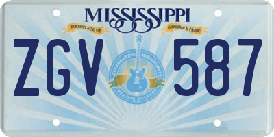 MS license plate ZGV587