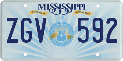 MS license plate ZGV592