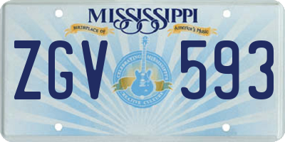 MS license plate ZGV593