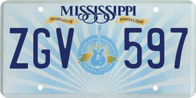 MS license plate ZGV597