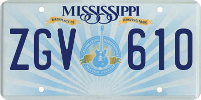 MS license plate ZGV610