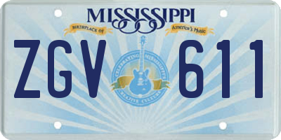 MS license plate ZGV611