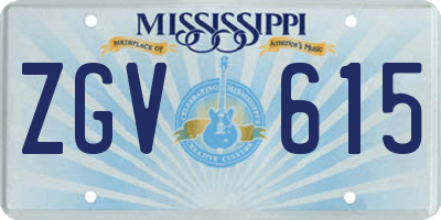 MS license plate ZGV615