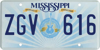 MS license plate ZGV616