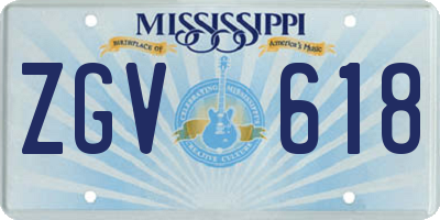 MS license plate ZGV618
